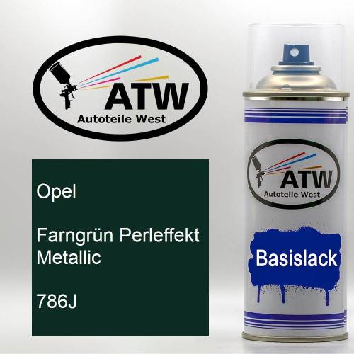 Opel, Farngrün Perleffekt Metallic, 786J: 400ml Sprühdose, von ATW Autoteile West.